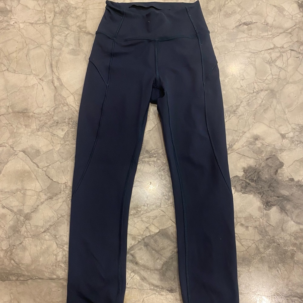 Lululemon Fast and Free 7/8 Tight in Nocturnal Green